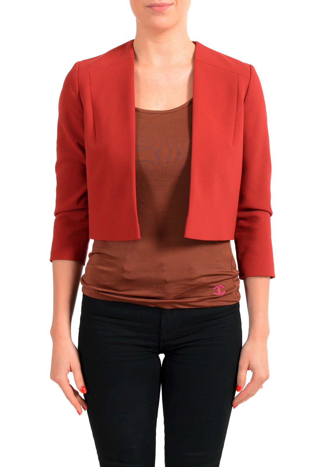 Hugo Boss Women’s “Jikiva” Bright Red Buttonless Blazer 2 4 6 8 10 12 14 16 18