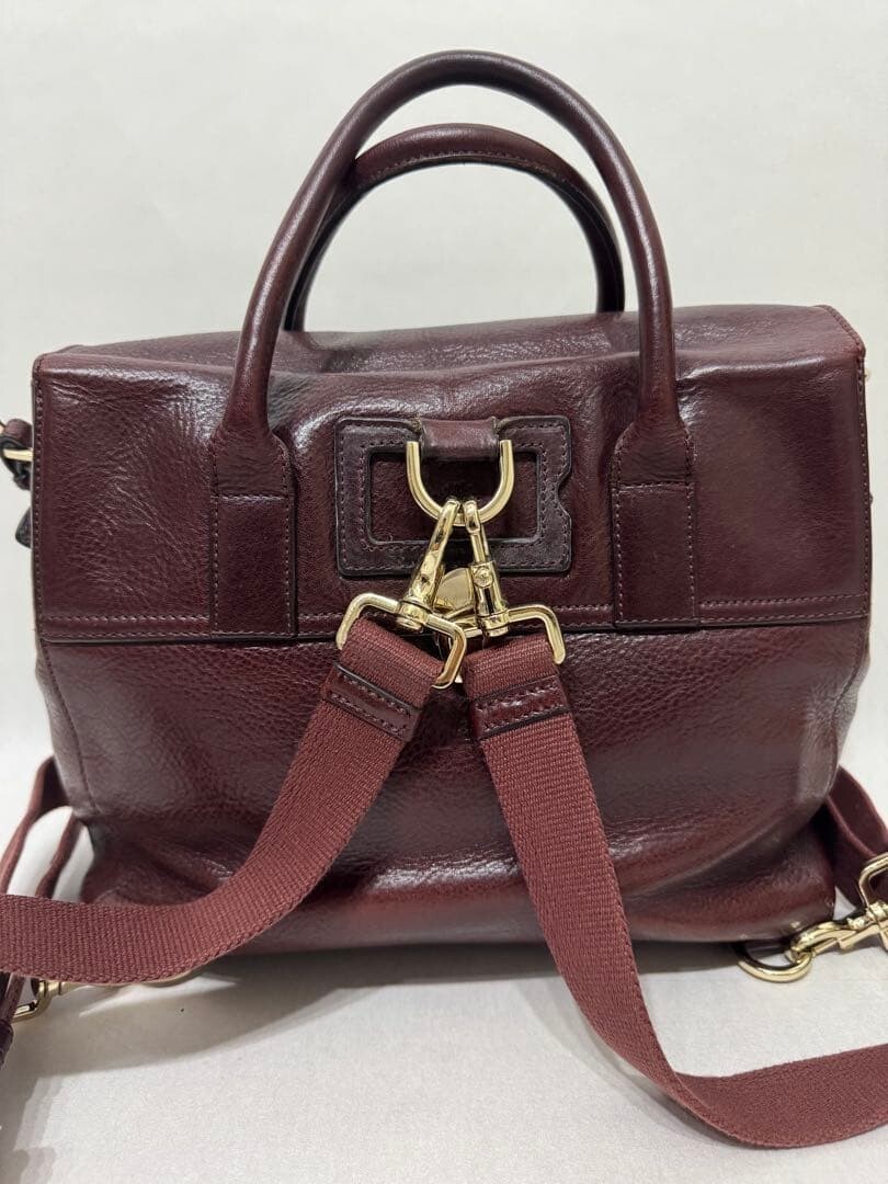 Mulberry Bayswater Cara Delevingne Lion Heart Bordeaux 3 Way Backpack Auth