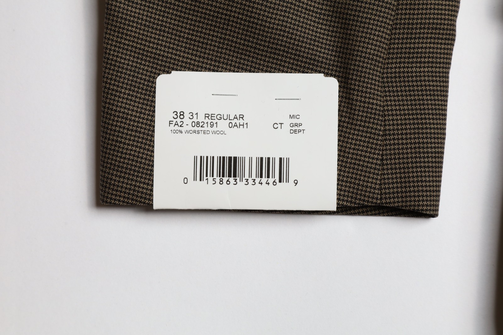 Hickey by Hickey Freeman Birdseye Wool Suit Size 38 R in Brown Black Plaid