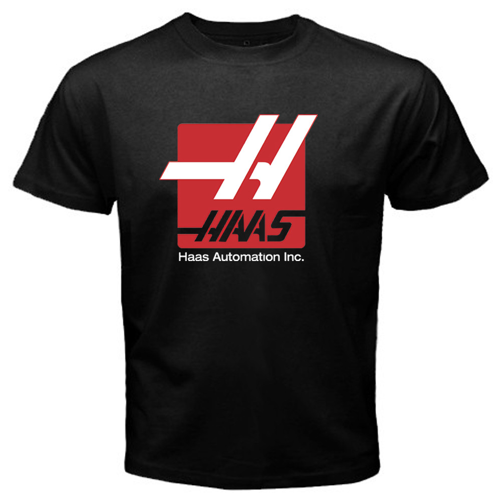 HAAS Automation Machine Racing Car Men’s Black T-Shirt Size S to 5XL