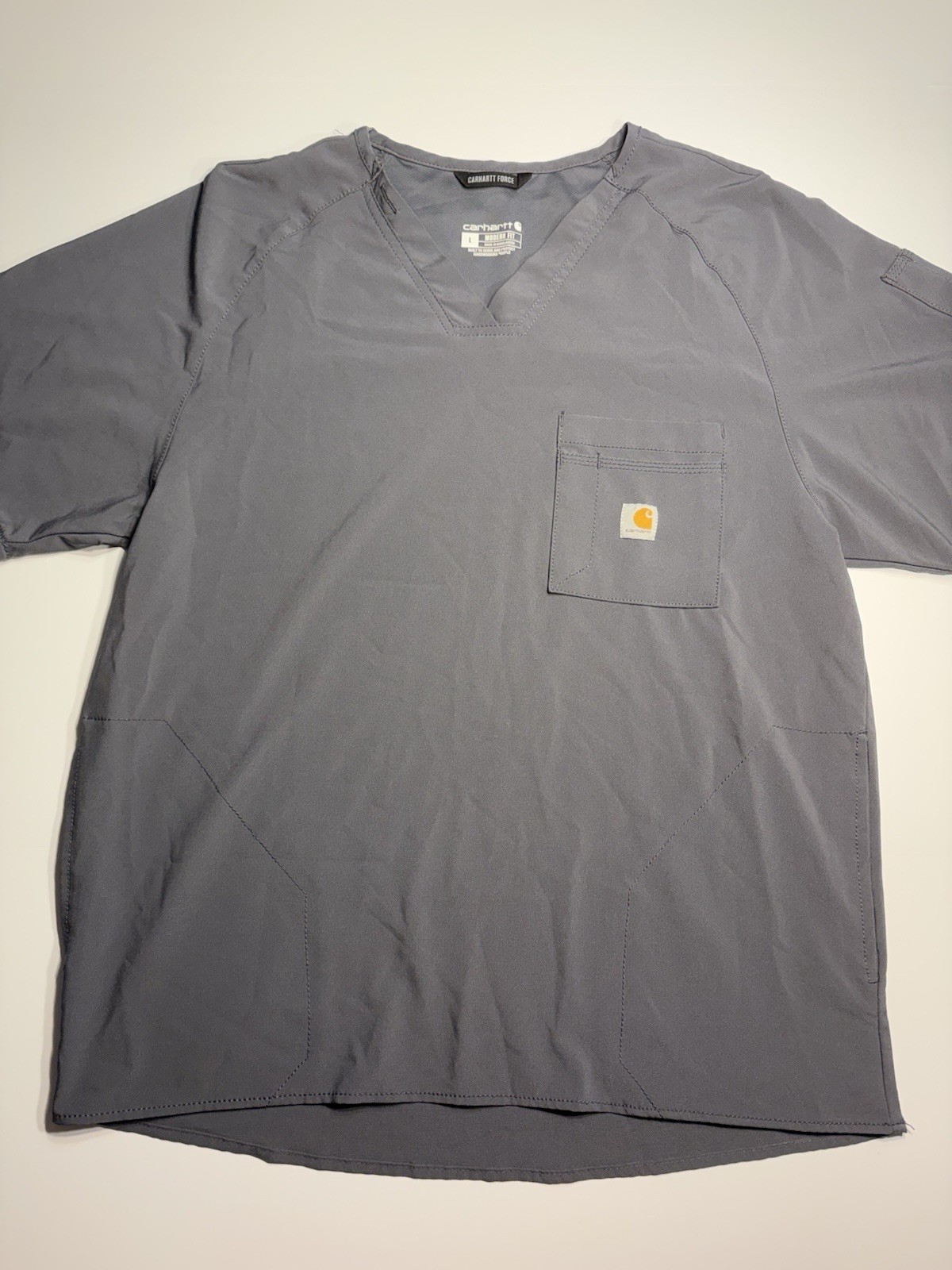 Carhartt Force Gray Scrub Shirt Modern Fit Size Large – Nurse Medical Vet Tech