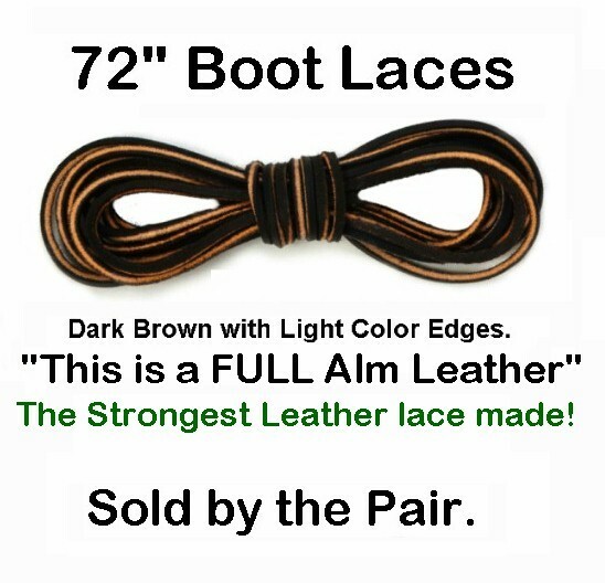 2 PAIRS 72″ x 9/64″ Alm Dark Brown ~ Logger Leather A/C Welders Work Boot Laces