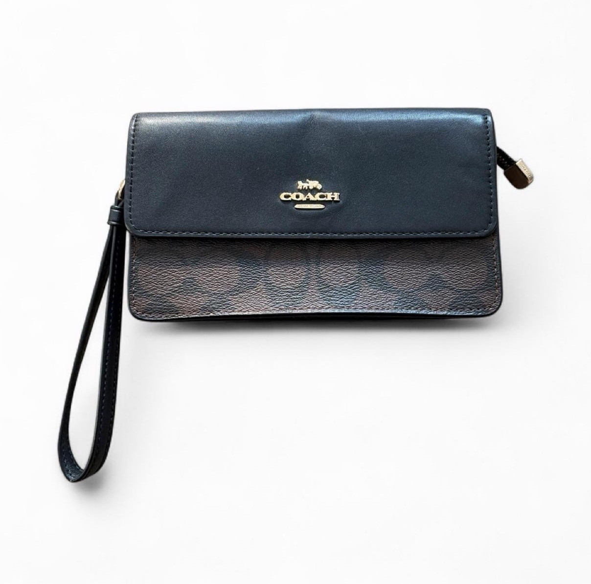Coach Wallet Wristlet Black and brown with Coach logo design