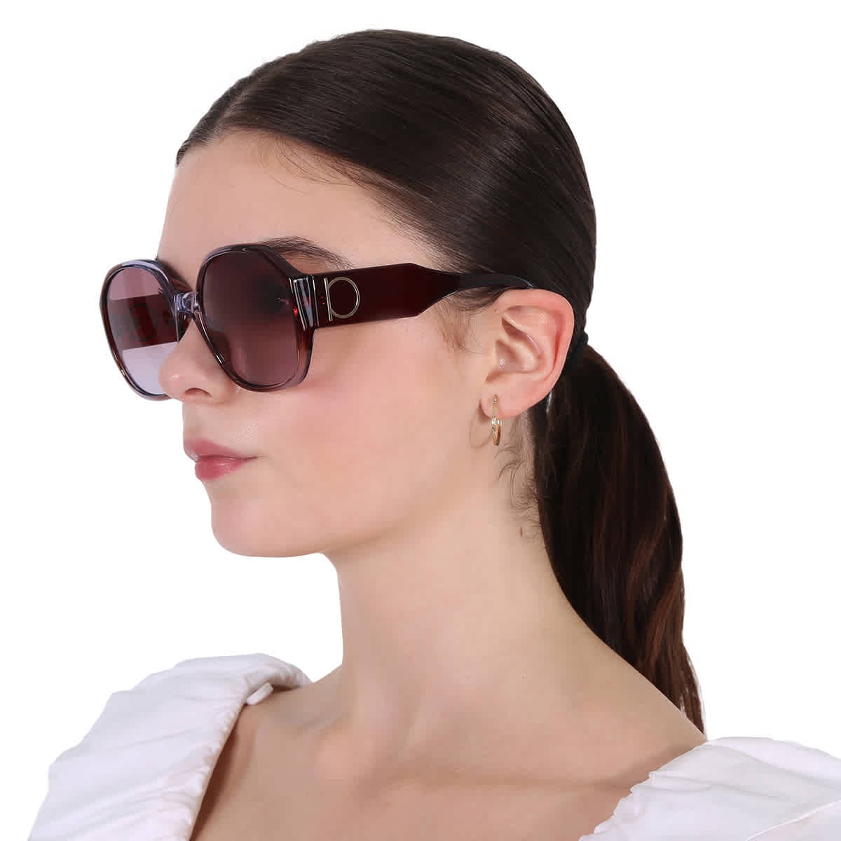 Salvatore Ferragamo Brown Gradient Geometric Ladies Sunglasses SF943S 546 60