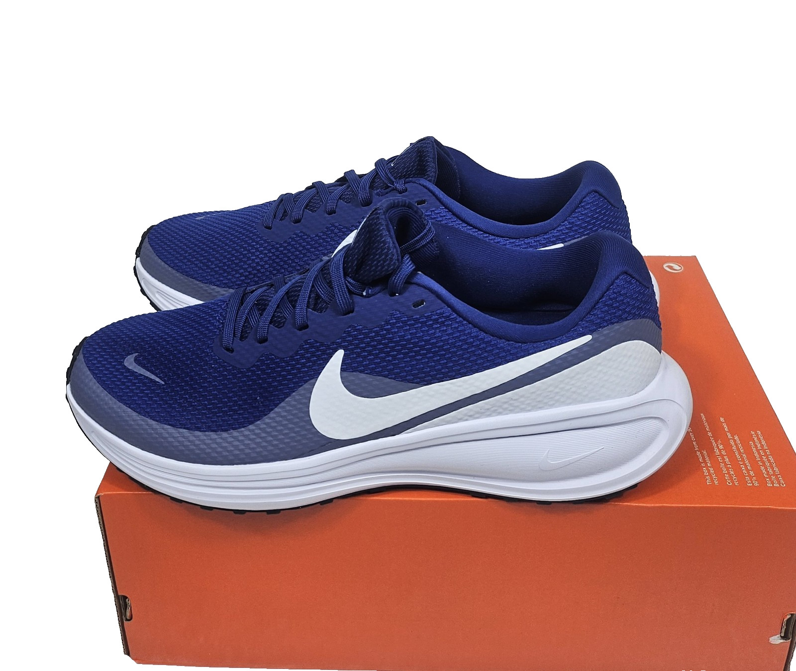 Men’s Nike Shoes Size 8 Revolution 8 Royal Blue White Sneakers Cushioned Lace