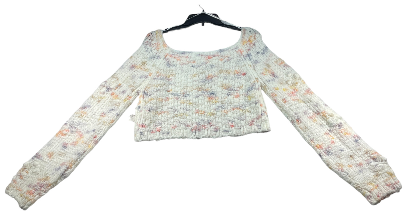Free People Sweater Womens size Medium Ivory Multicolor Knit Sunset Cloud New