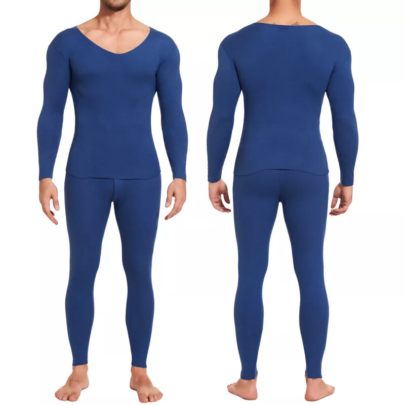 Mens Thermal Underwear Set Fleece Lined Soft Long Johns Base Layer Top & Bottom