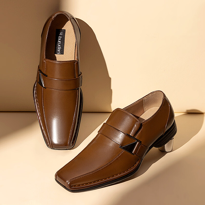 Men Dress Shoes Oxford Faux Leather Slip On Business Square Toe Loafer Shoes