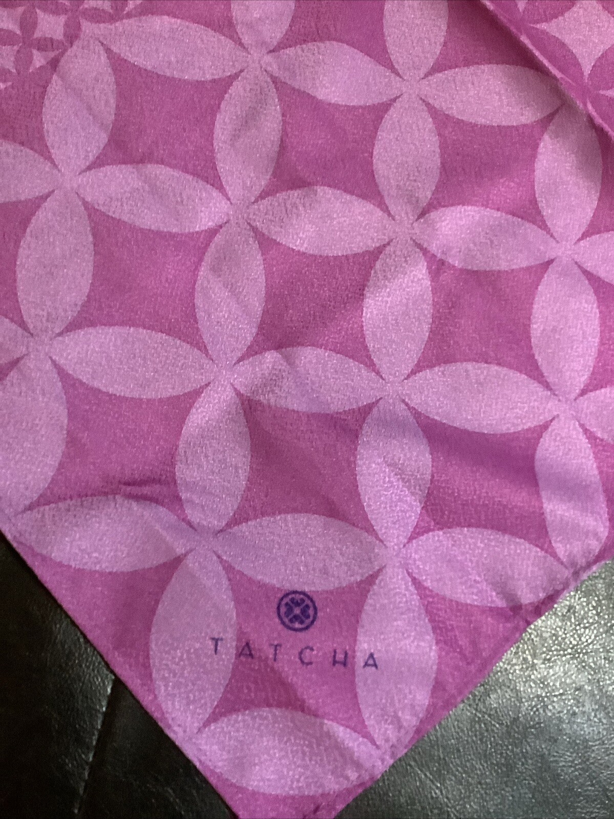 Tatcha 21in. X 21in. Reversible Scarf Purple Pattern/Blue ~ Logo