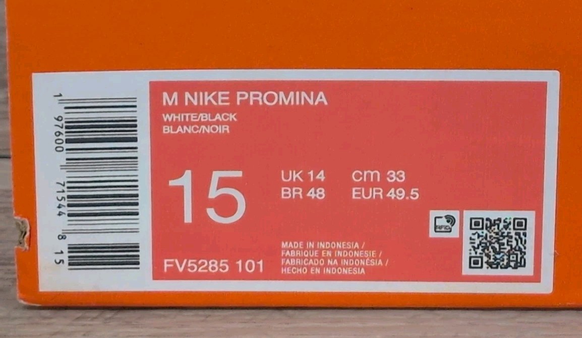 Nike Mens Shoes Size 15 Promina White Black NWT