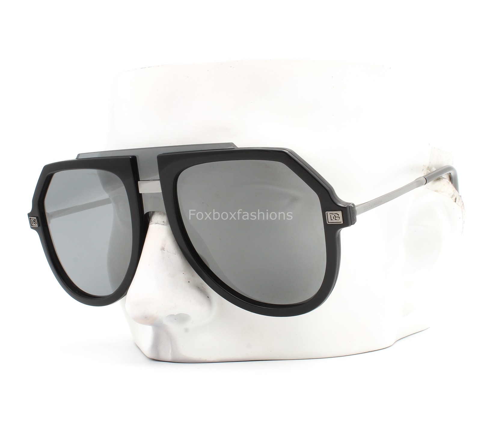 Dolce Gabbana Sunglasses Polished Black Gray Mirror DG 6195 501/6G with Case