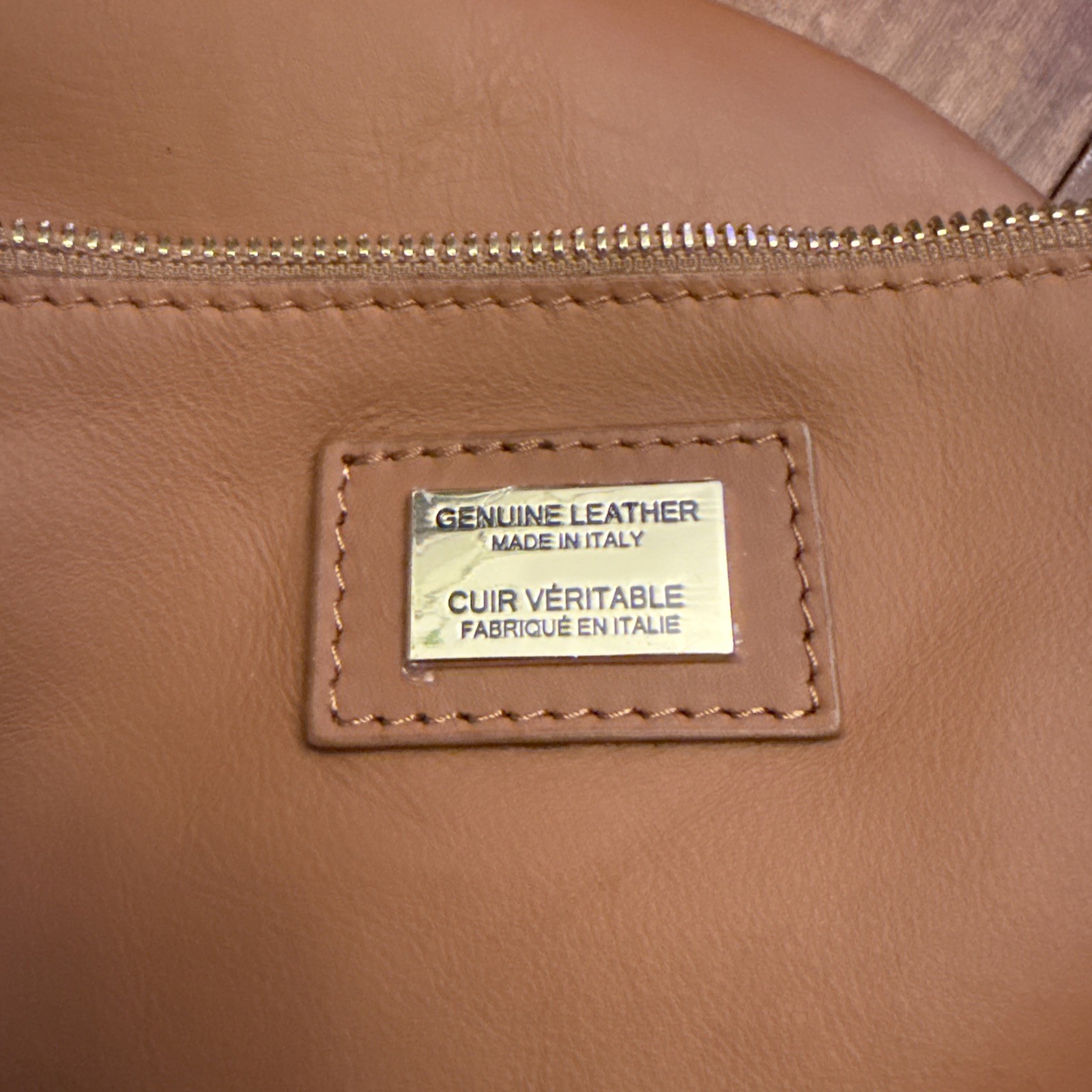 Italian Genuine Leather Shoulder Bag with Small Inner Bag Included Made In Italy