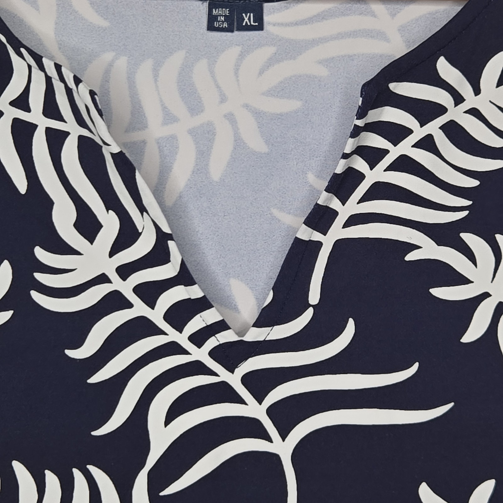 Melly M Womens Navy Blue Tropical Leaf Print Resort Stretch Jersey Jude Dress XL