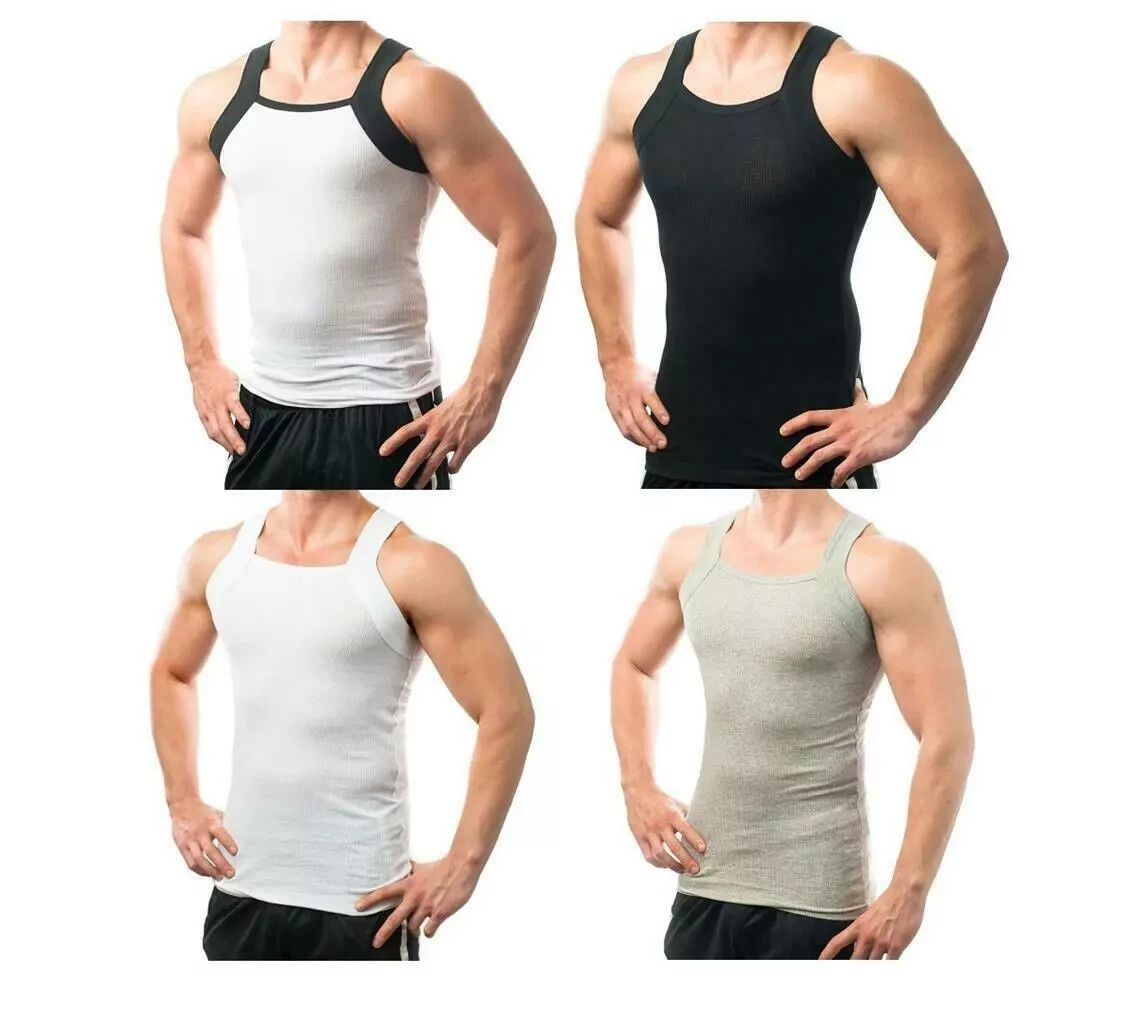 Different Touch Men’s G-Unit Ribbed Tank Top A Shirt Tank Square Cut 4 pk. M-3X