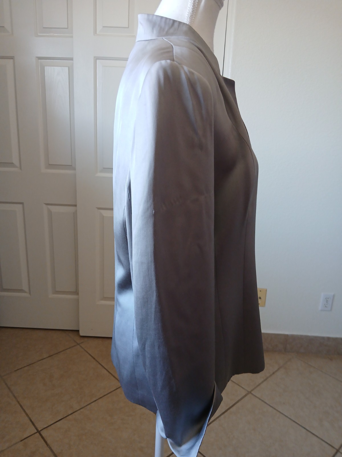Talbots Women’s Blazer Silk Blend Grey Size 8 Office Career Professional