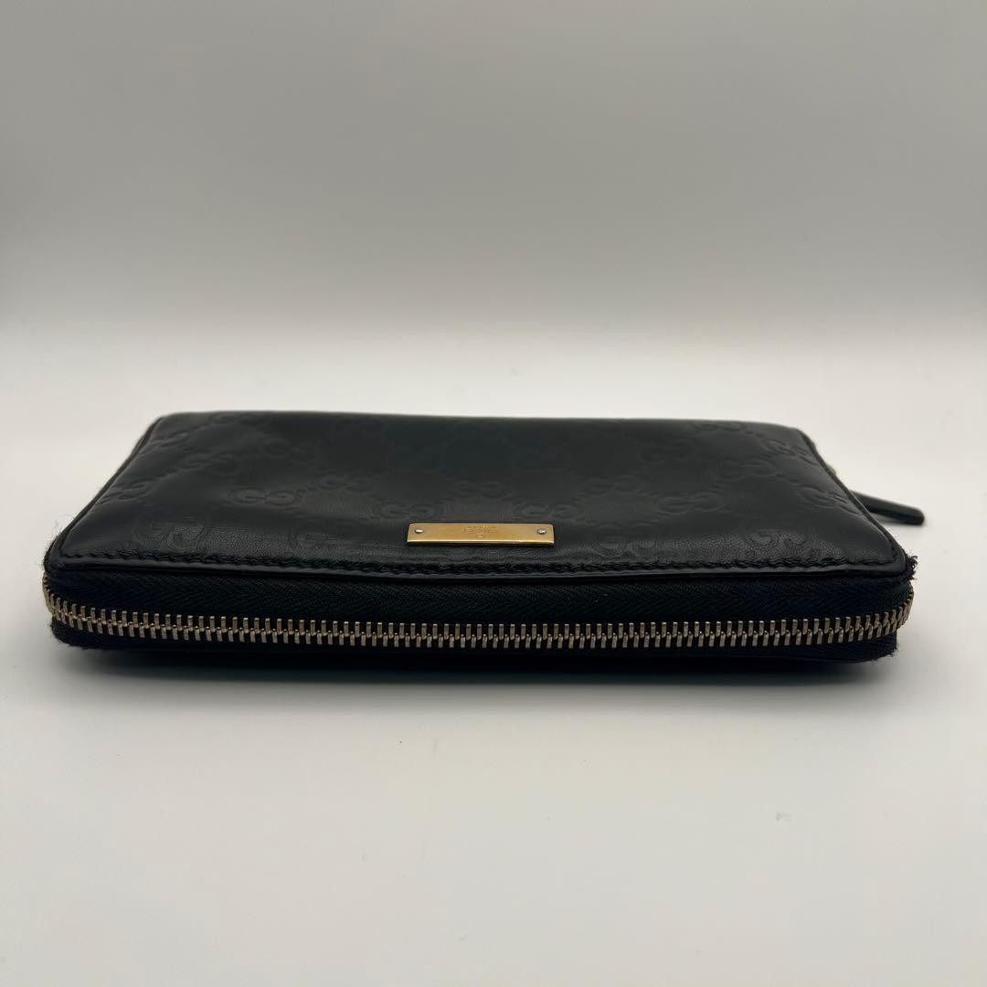 Gucci GUCCI Long Wallet Round Zipper GG Embossed Plate Logo