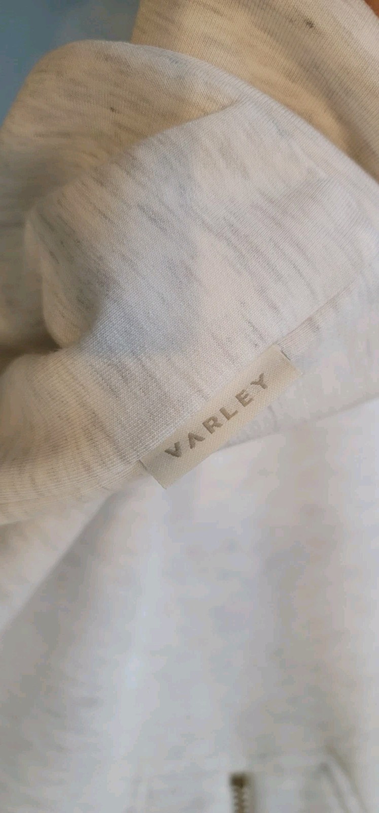 Varley Davidson Sweat DoubleSoft Quarter Zip Sweatshirt Ivory Marl Sz Large