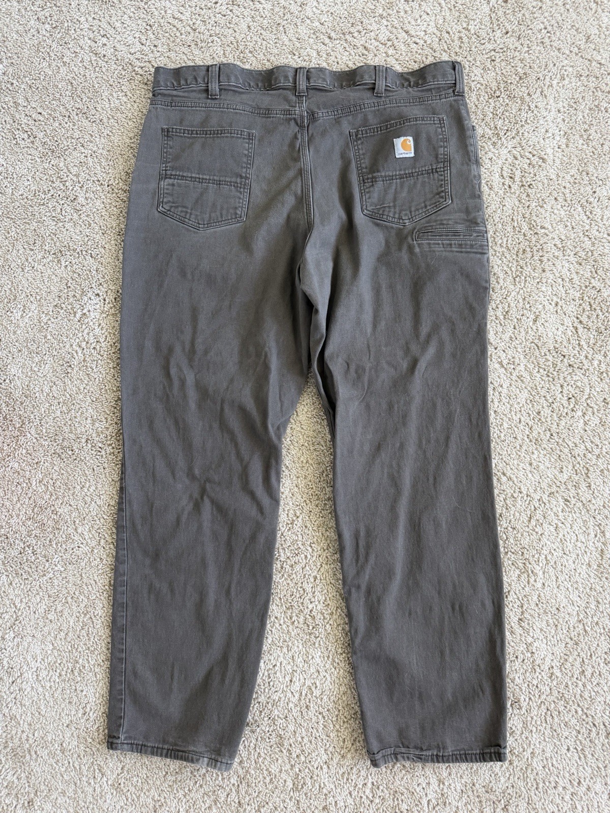 Carhartt Men’s Relaxed Fit Rigged Flex Gray Canvas Work Pants Stretch 42W