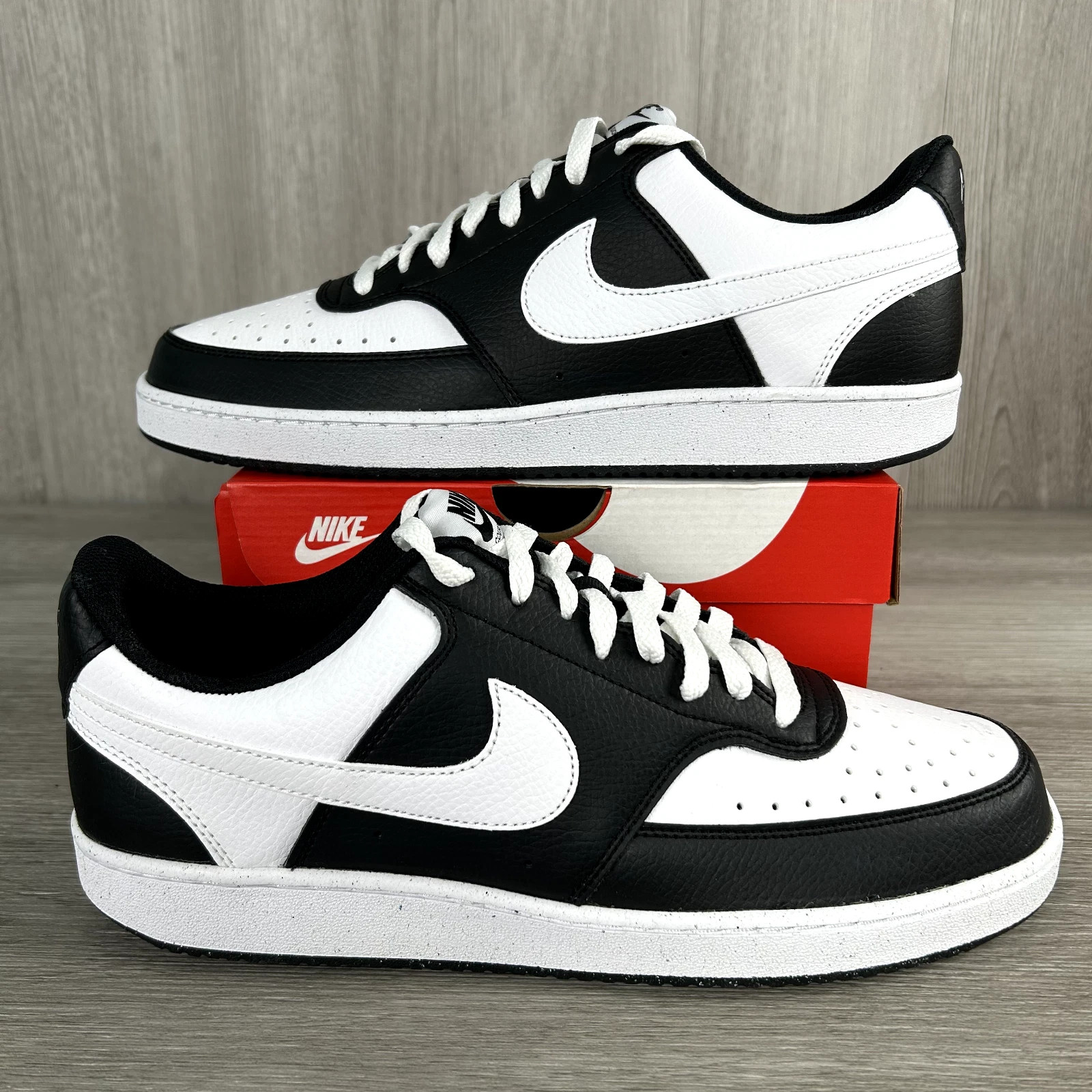 Men’s Nike Court Vision Low Tennis Sneakers Shoes – Black White HM9862-001