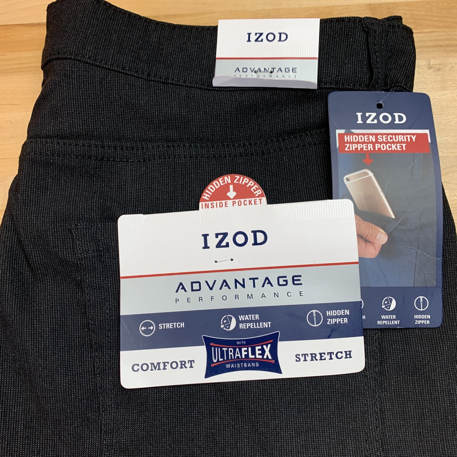IZOD Men’s Stretch Pant Advantage Comfort Stretch Hidden Zipper Variety