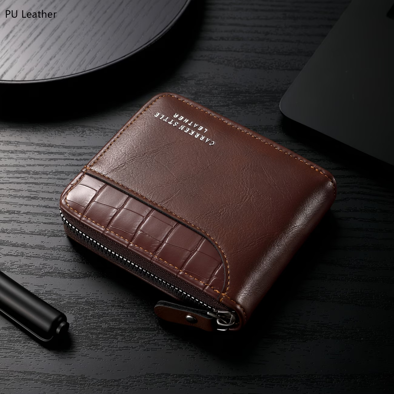 Men’S Wallet, Fashionable Multi-functional Zipper Design, Multi-card Compart