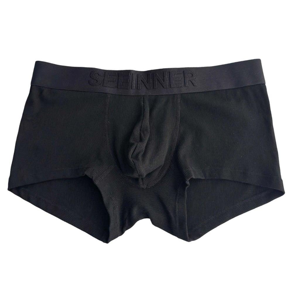 Daily Wear Men Boxer Briefs U Pouch Underwear Ribbed Design Breathable Fabric