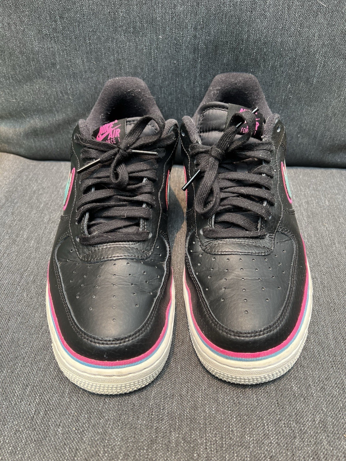 Nike Air Force 1 Low Black Pink Teal “South Beach” Retro Sneakers – Men’s 9.5