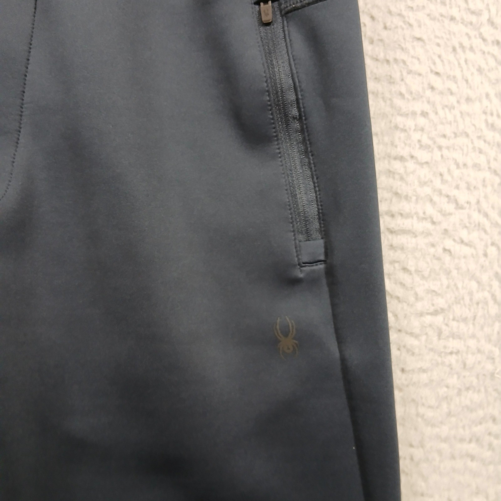 Spyder Active Mens Jogger Pants Medium Navy Blue Fleece Lined Zip Pockets EUC