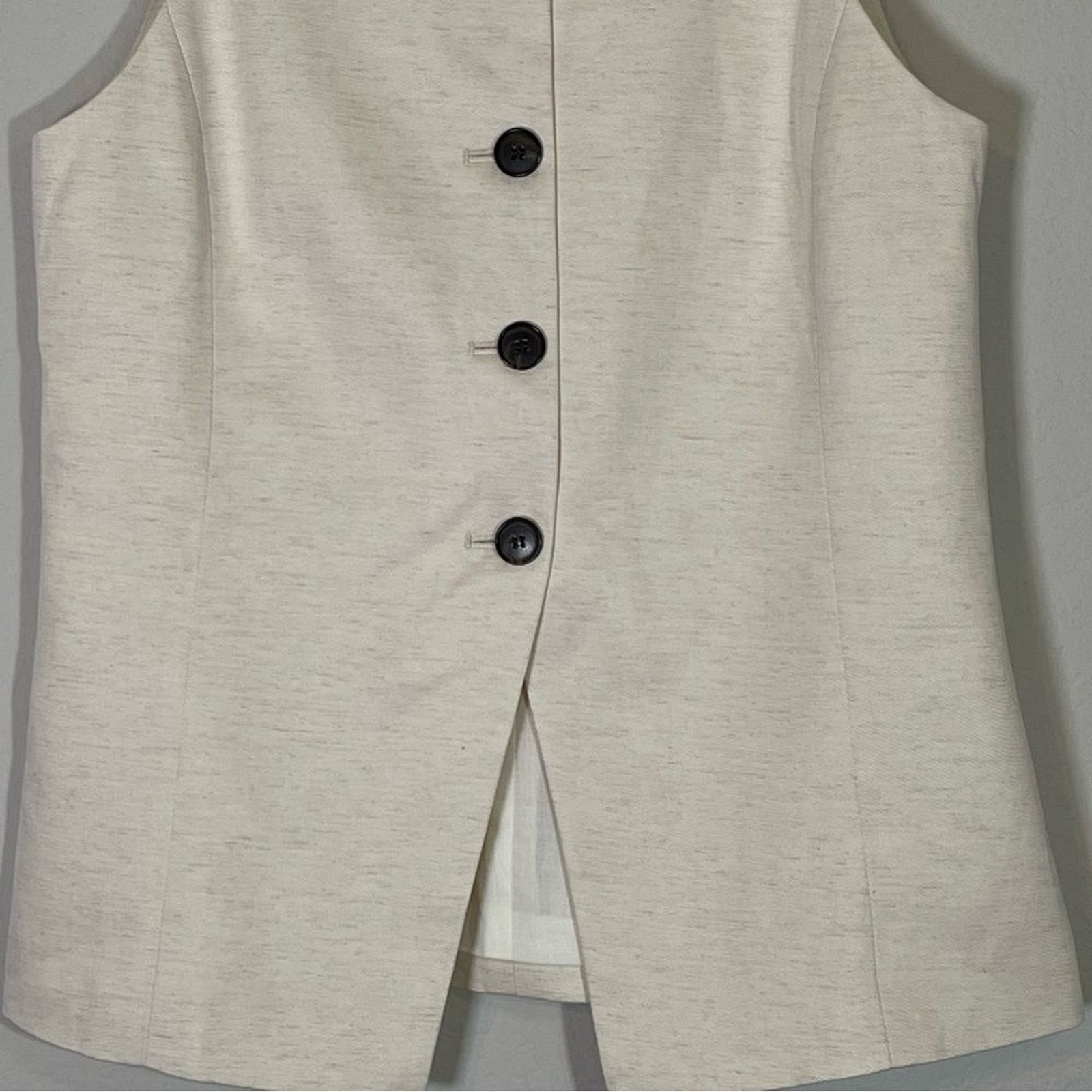 Madewell NWT Crewneck Cutaway Vest in Drapey Twill Size 0 in Vintage Ivory
