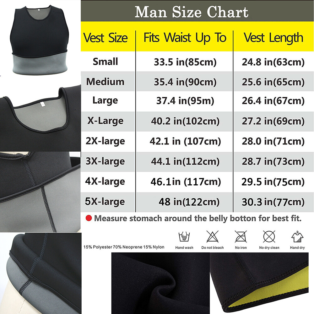 Men & Women Sauna Sweat Slimming Trainer Vest Neoprene Yoga Thermal Body Shaper