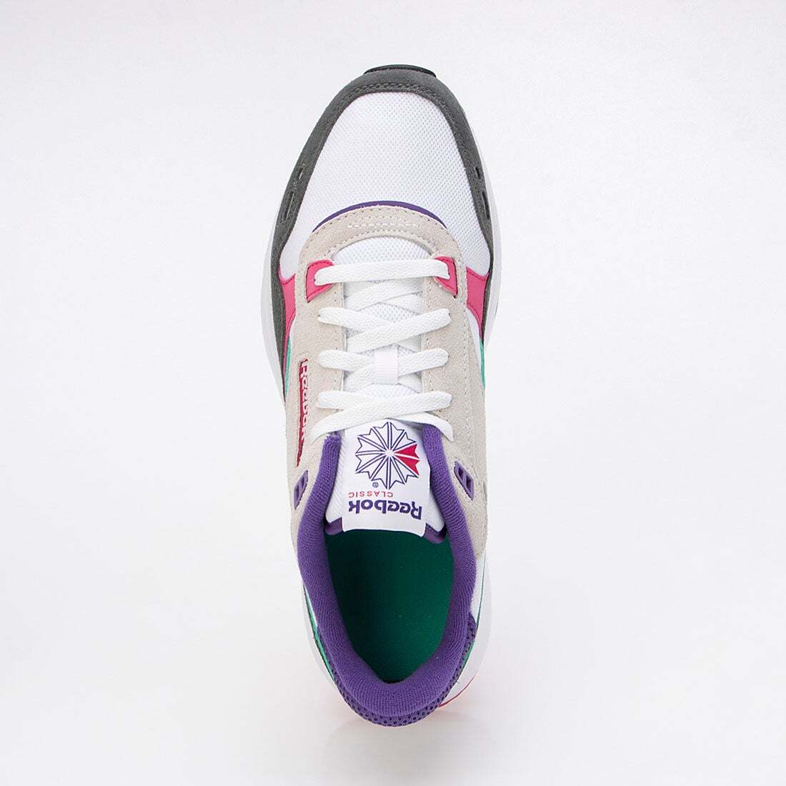 Reebok Classic Leather 2400 Chalk Grey 5 Bold Pink 100201036 Sneaker Men Us7.5