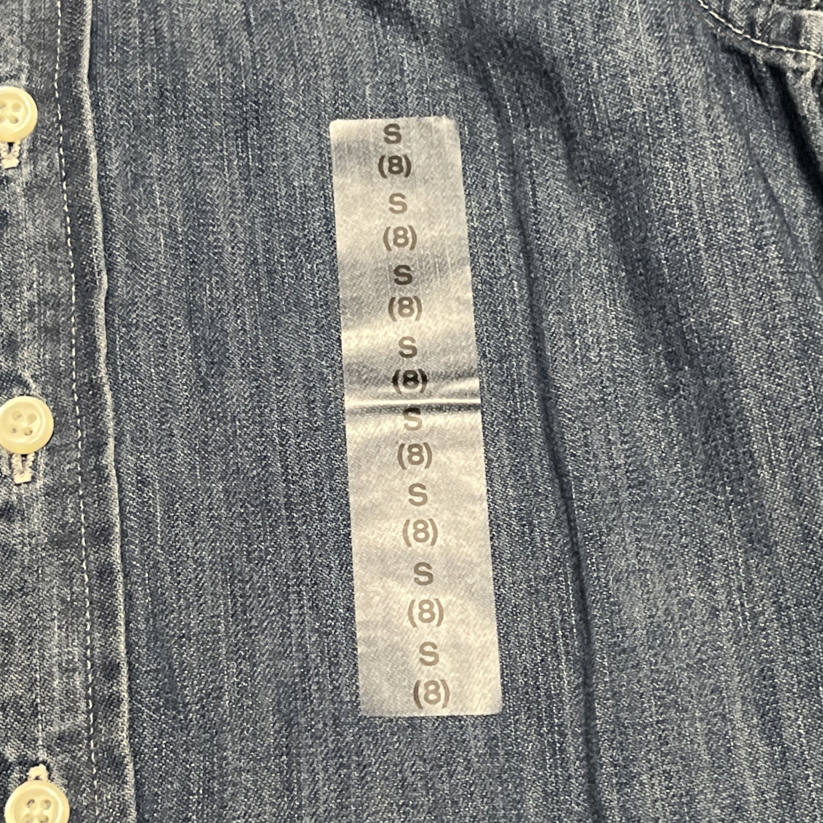POLO RALPH LAUREN Boy’s S (8) Blue Chambray Button Down Shirt Flesh Pony Preppy