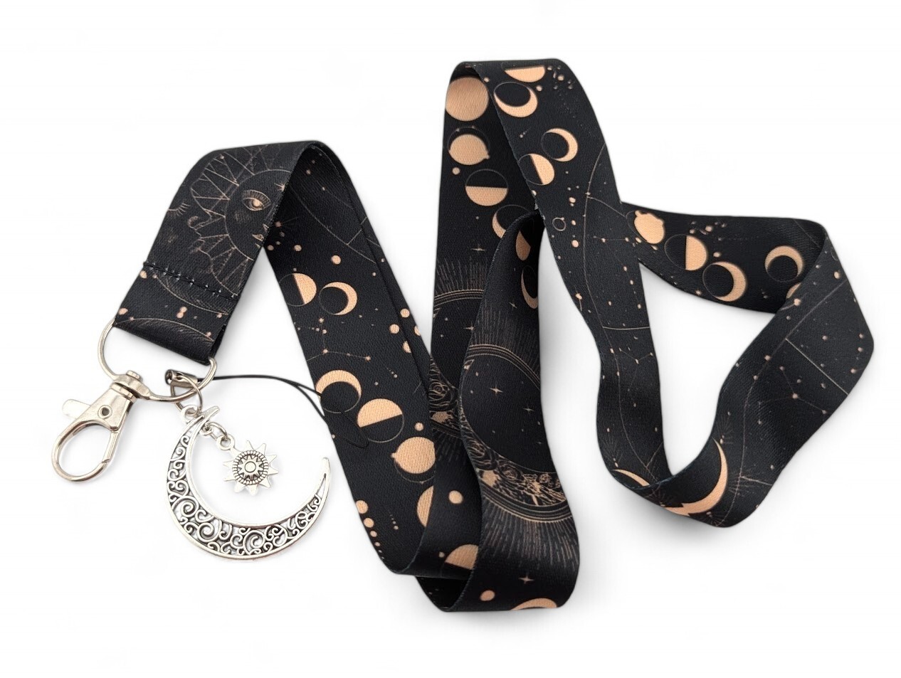 CELESTIAL LANYARD sun moon charm gothic neck strap nametag ID holder keyring V6