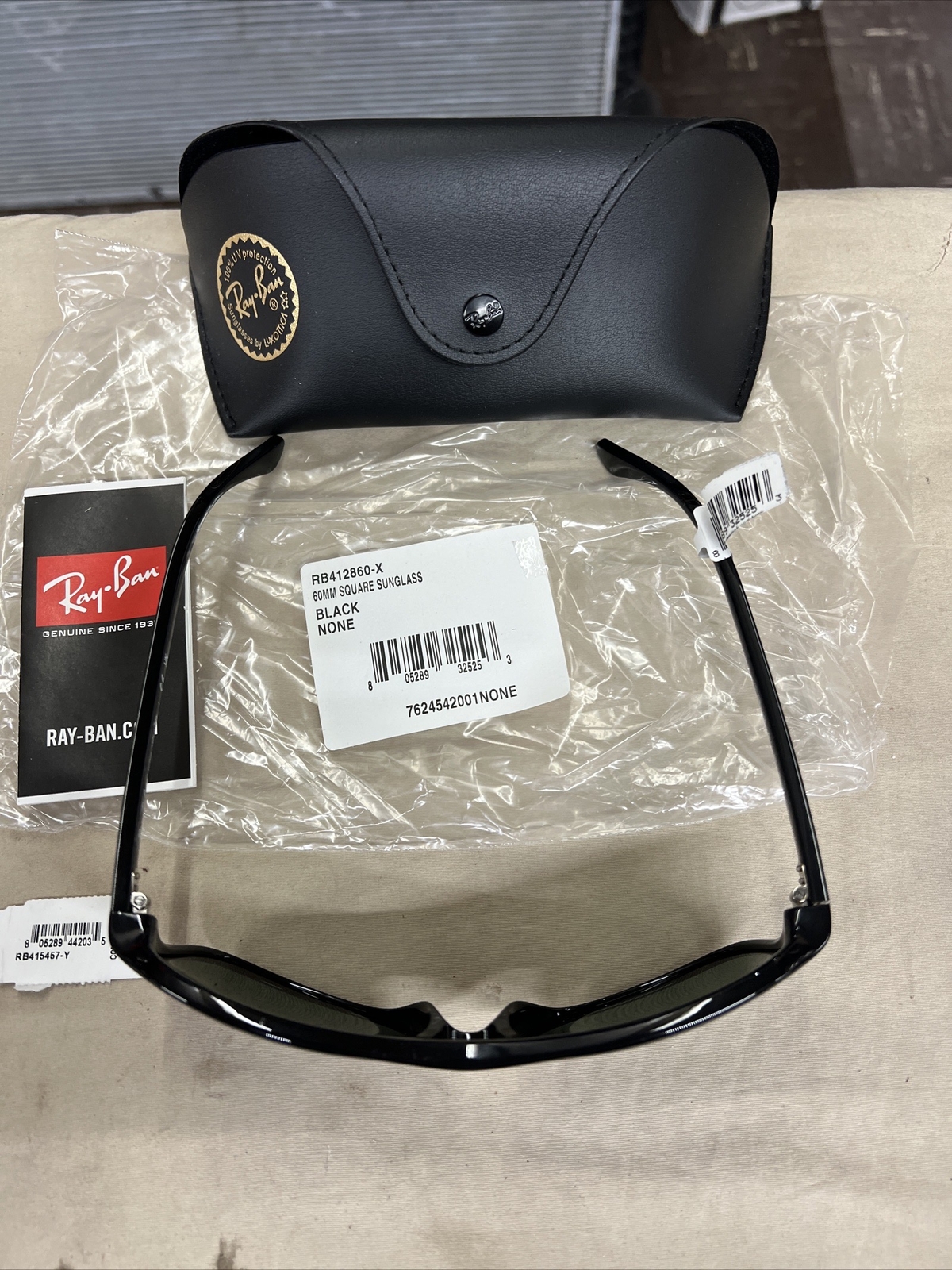 New Ray-Ban Square Sunglasses Black RB 4128 601 60mm-15-140 RB412860-X 3N