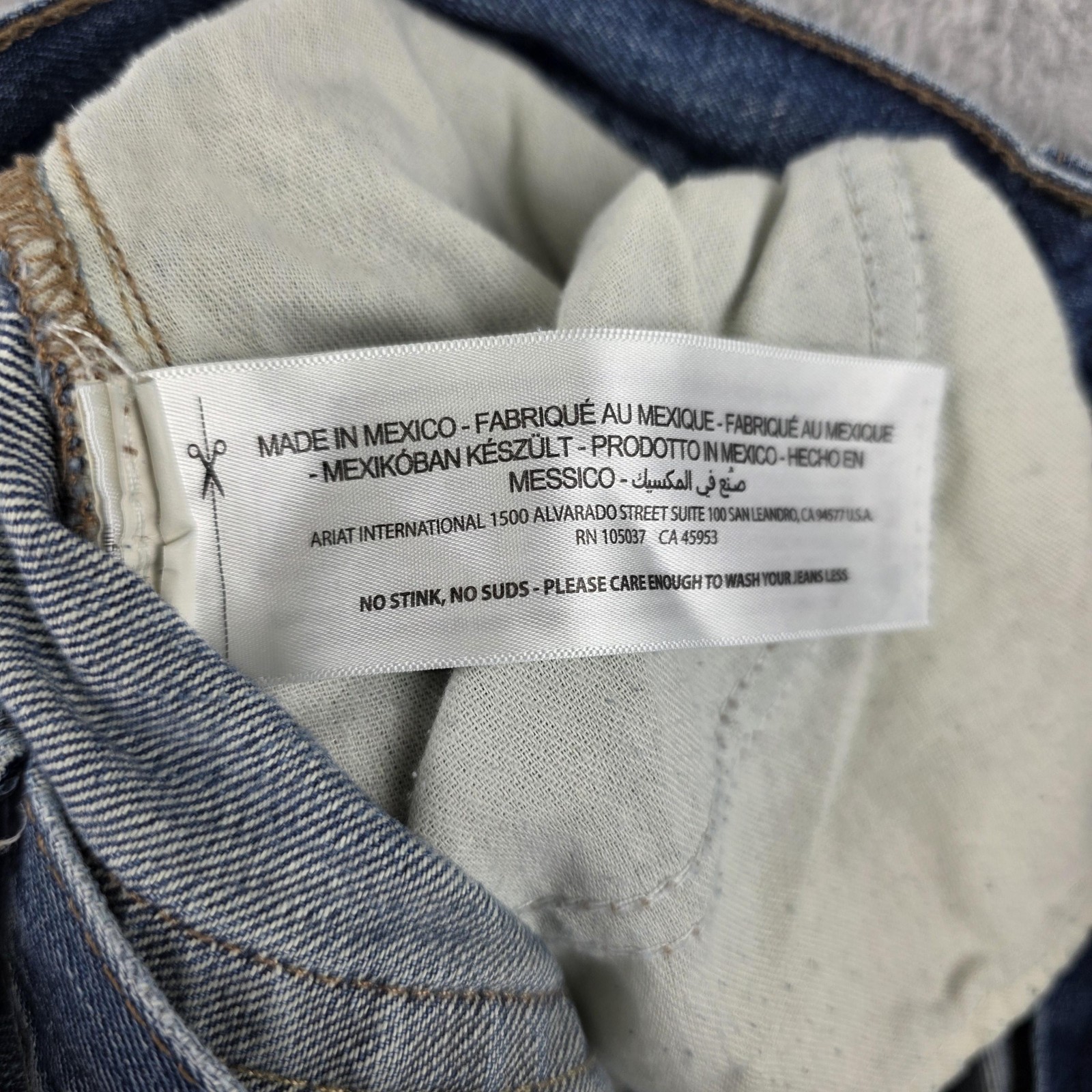 Ariat M2 Jeans Mens 36×32 Blue Relaxed Bootcut Light Wash Denim Cowboy