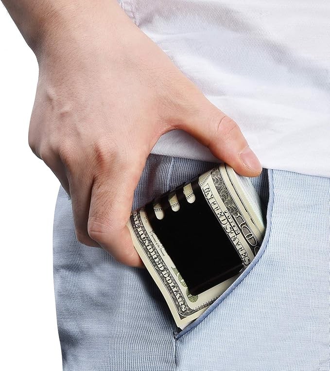 Money Clip Spring Steel Cash Clips Large Capacity Minimalist Front Pocket Wallet