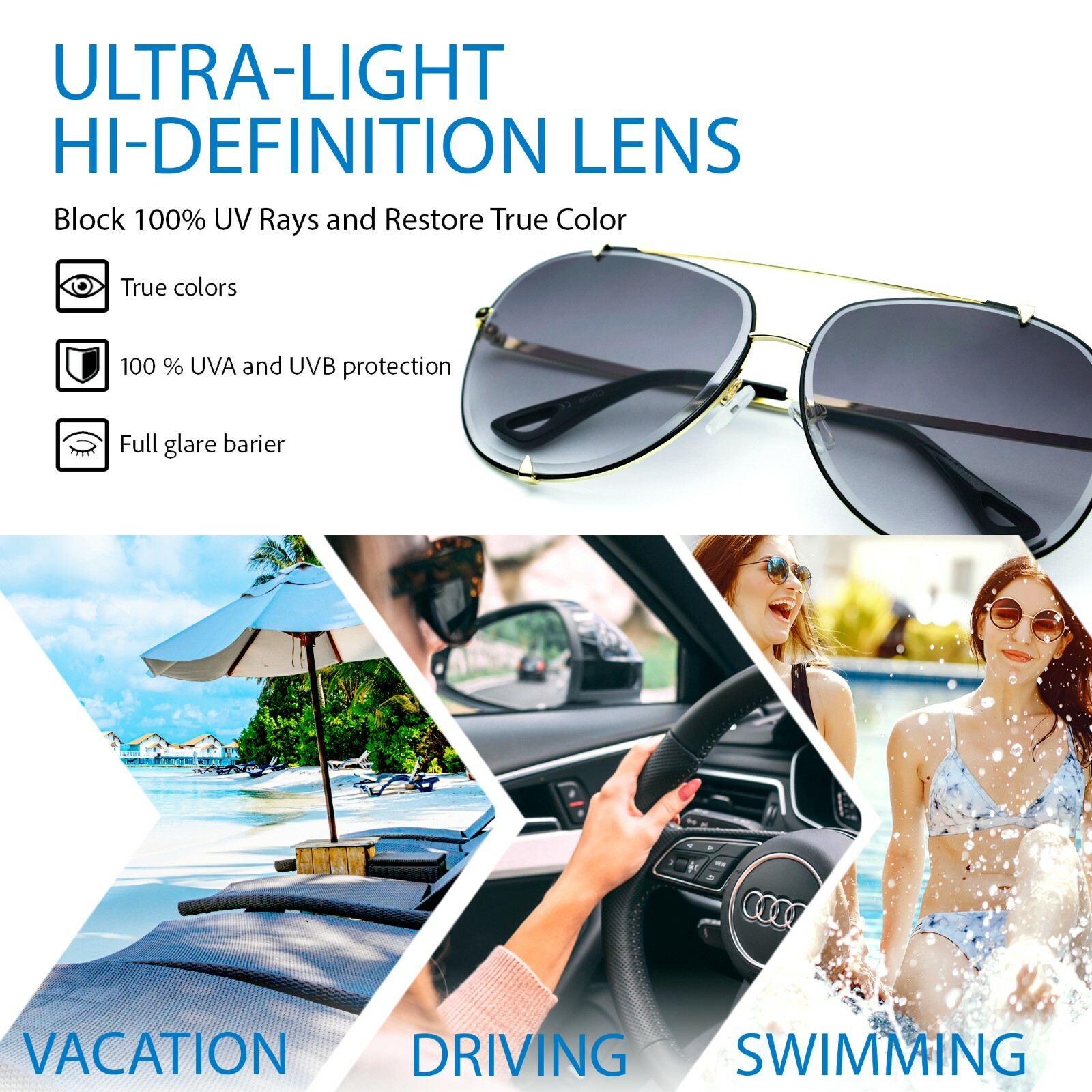 XL “TALON” OVERSIZED Women Sunglasses PILOT 100% UV PROTECTION high quality