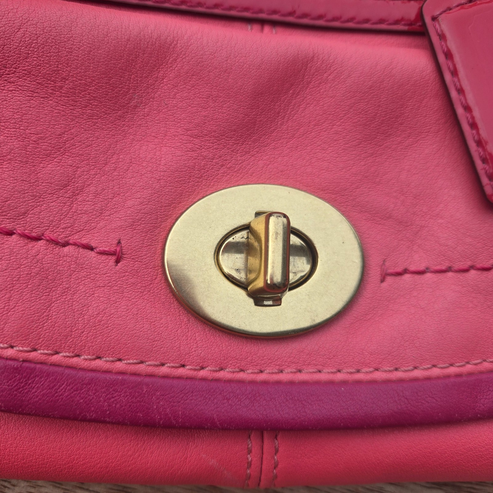 Authentic Coach Bonnie Pink Leather Satchel Purse M0873-13382