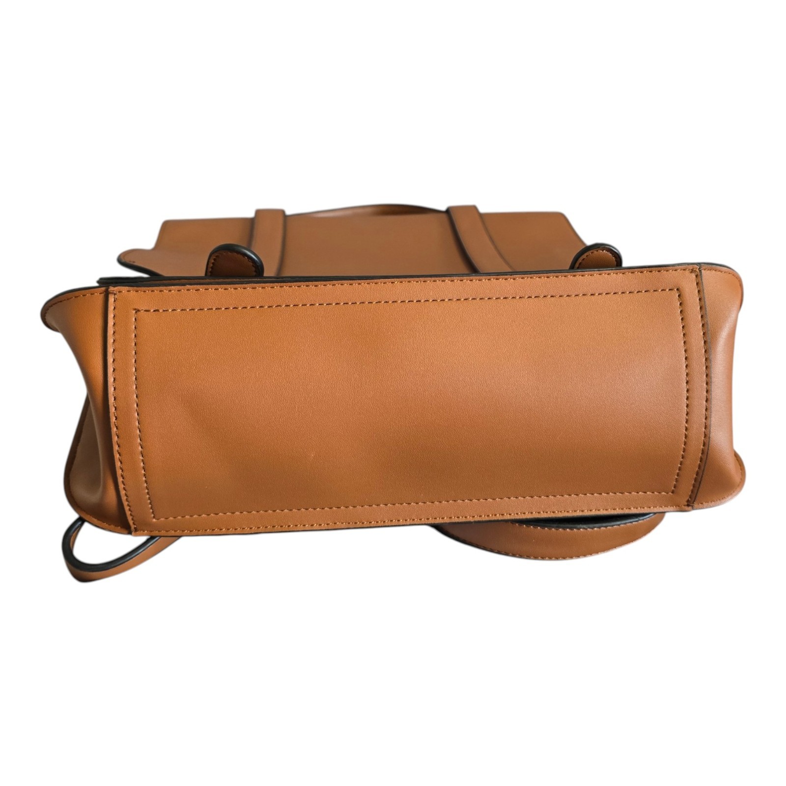 ECOSUSI Faux Leather Backpack Satchel Laptop Bag w Matching Clutch Caramel Brown