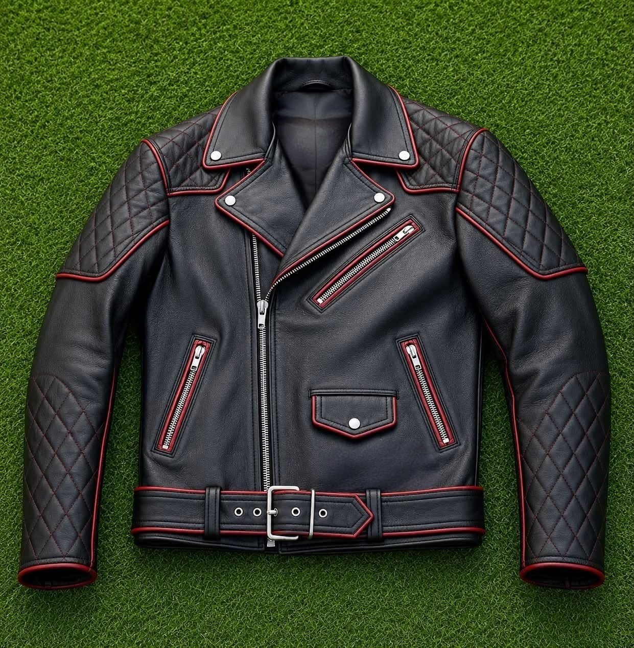 Classic Real Leather Motorbike Jacket for Men Rider Motorcycle Jacket Handmade