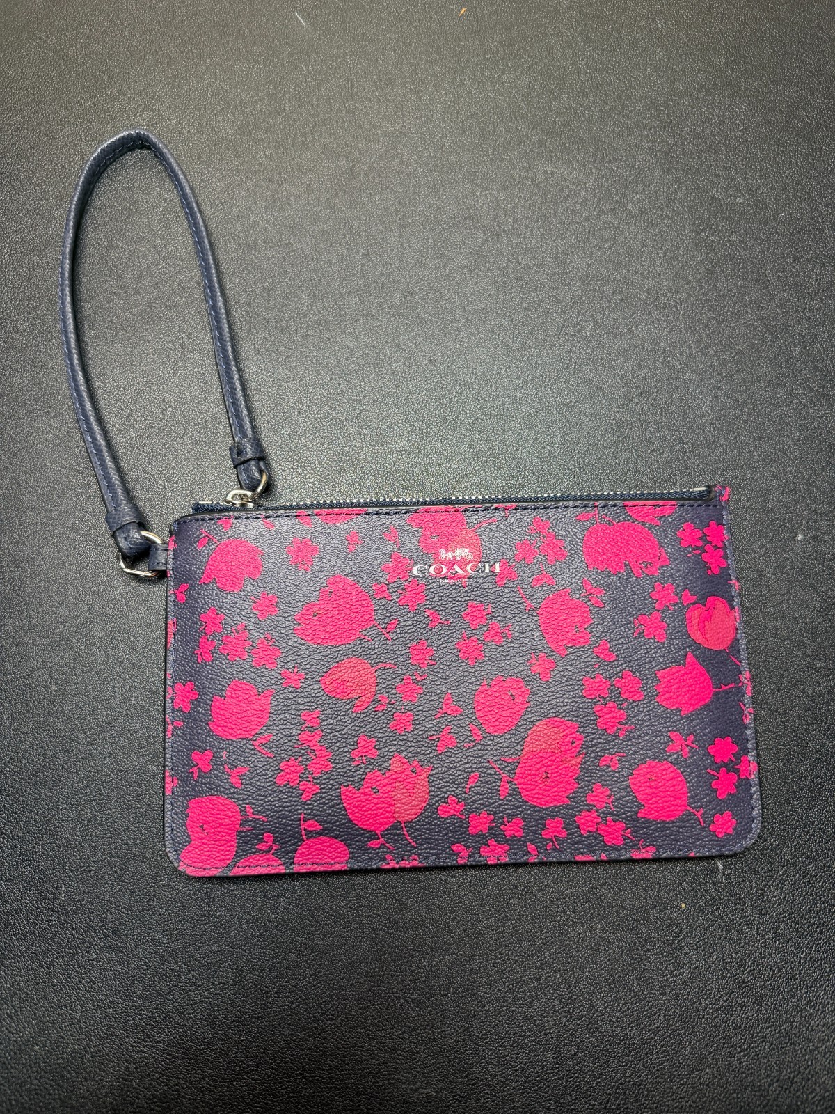 Coach New York Blue & Pink Floral Wristlet (Lot 232)