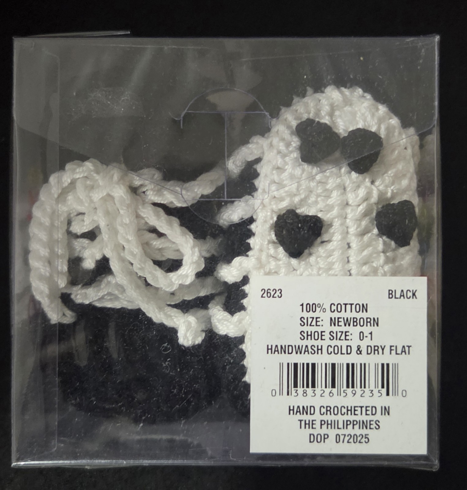 pack of 2Jefferies Socks Newborn Soccer Cleats Crochet Booties Black Baby Shoes