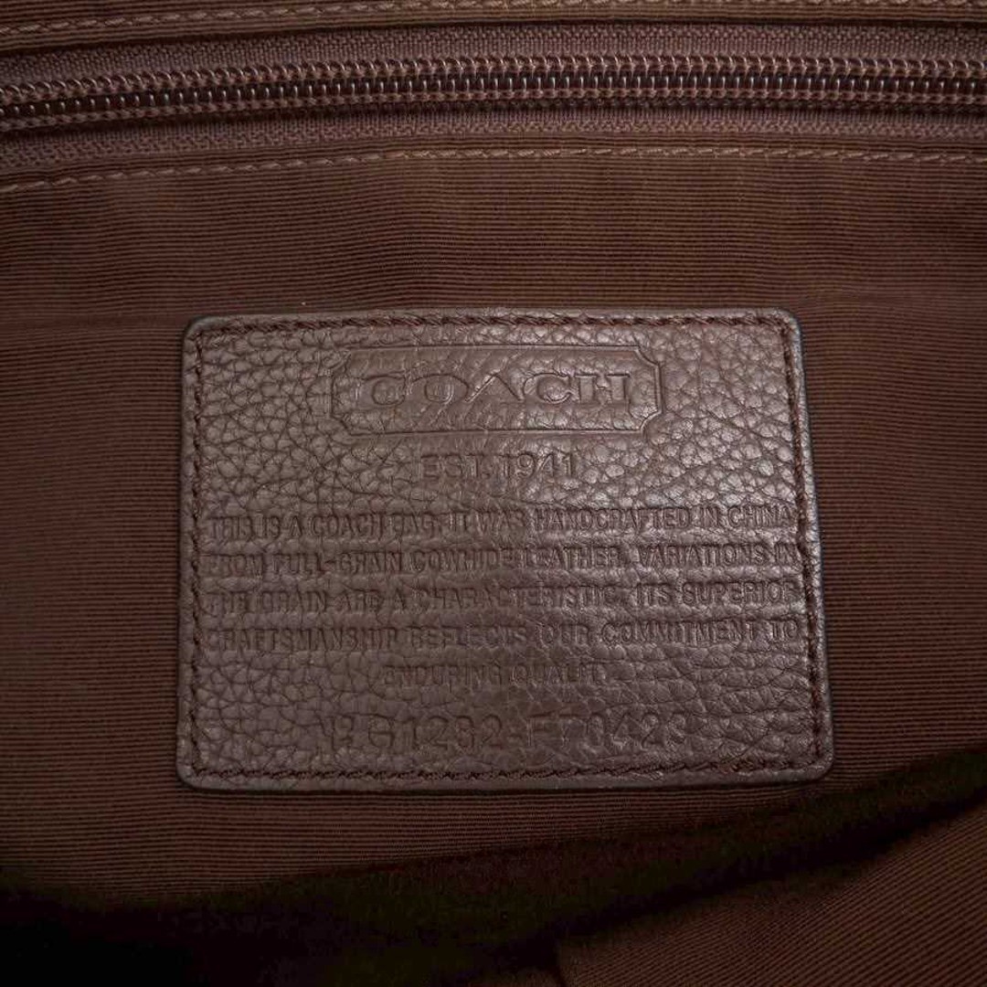 COACH shoulder bag for men leather dark brown F70423 CAMDEN pebbled leather mes