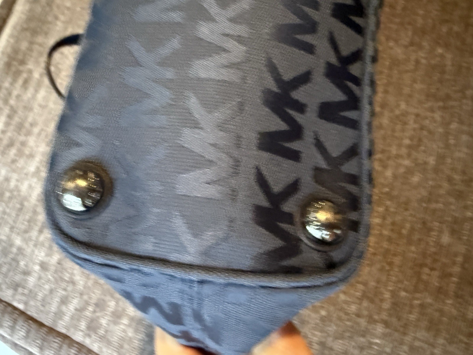 Michael Kors Navy MK Logo Tote with Front Pocket
