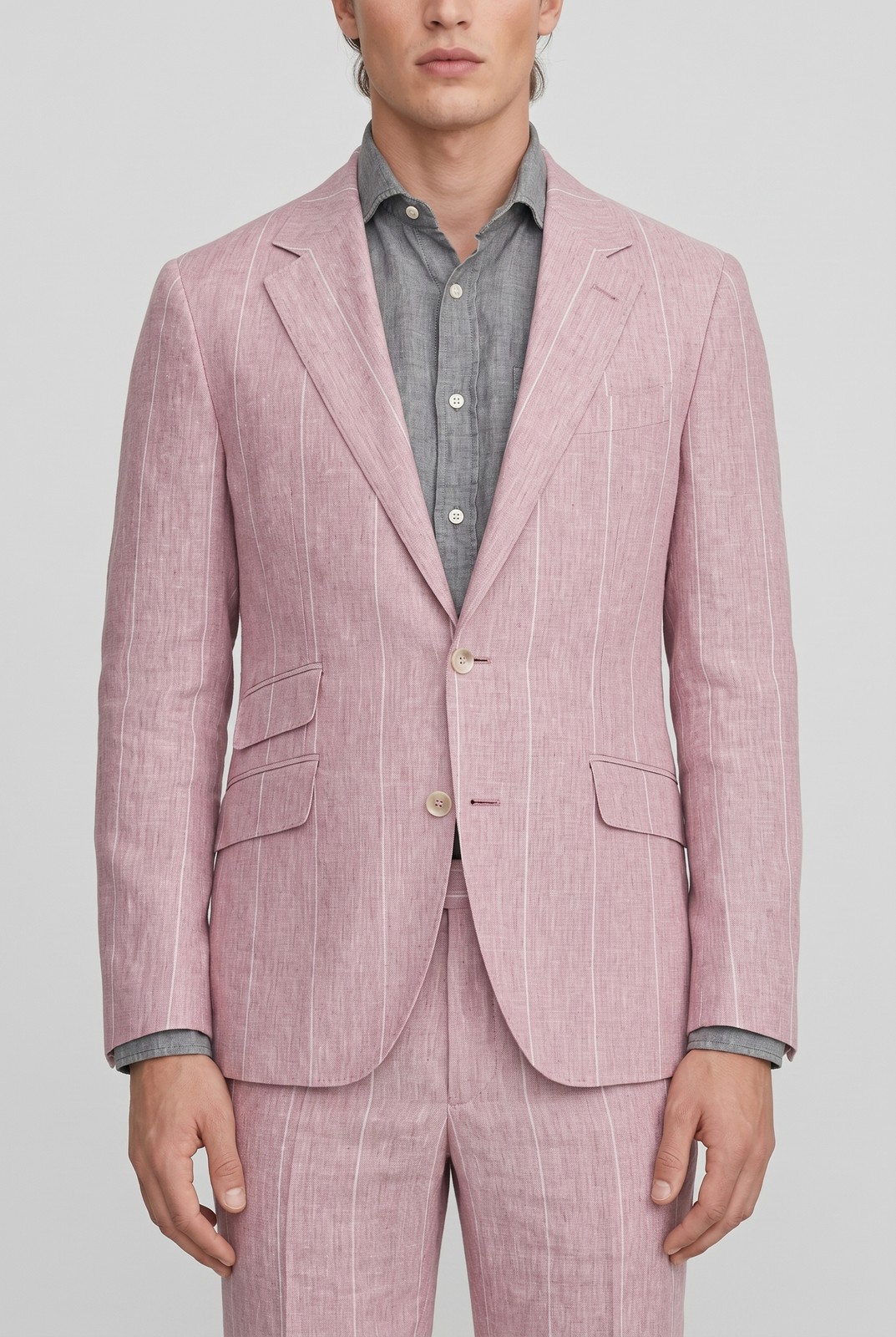 BRUNELLO CUCINELLI MEN’S 100% LINEN 3 BUTTON ROSE TAILORED SUIT MSRP $5720