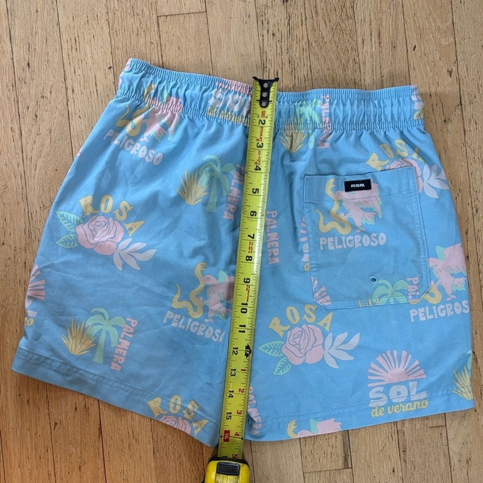 RSQ Light Blue Tropical Print Men’s Athletic Shorts