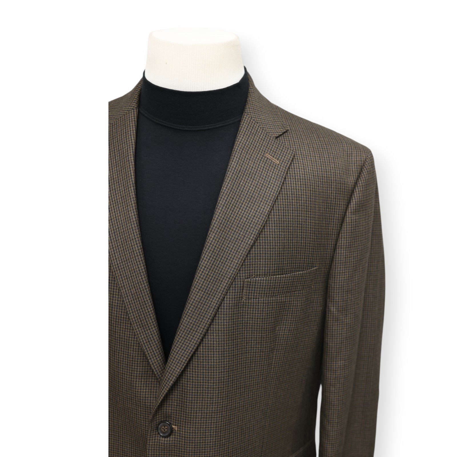 CHAPS mens brown multicolor HOUNDSTOOTH sport coat suit jacket blazer 46 R