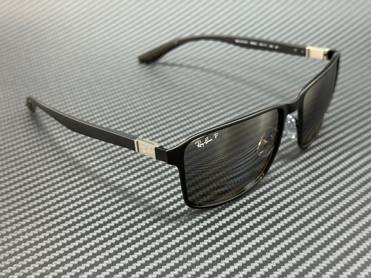 RAY BAN RB3721CH 186 5J Matte Black Grey Mirror Polarized Men’s 59 mm Sunglasses