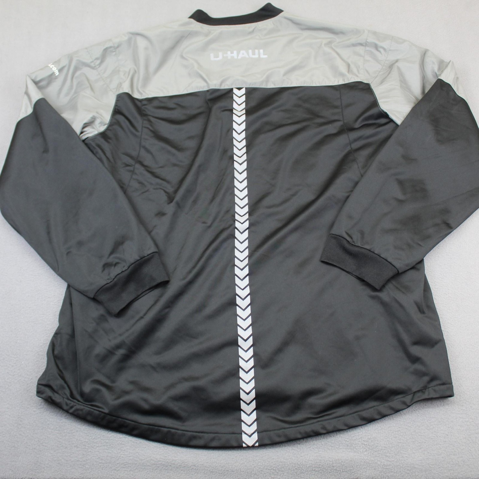 U-Haul Jacket Mens 4XL Black Gray Windbreaker Full Zip Reflective Lined Workwear