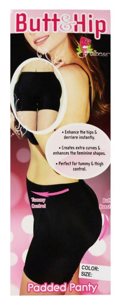 BRAND NEW WOMEN’S FULLNESS BUTT HIP PADDED ENHANCER SHAPEWEAR PANTY BLACK 8019